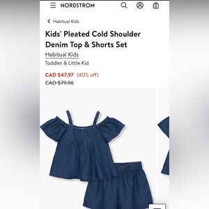 Girls Navy Blue Cold-Shoulder Top